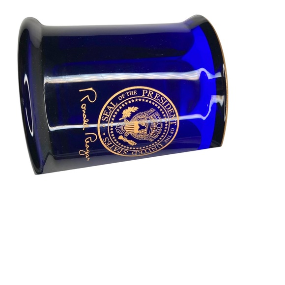 Ronald Reagan Vintage Cobalt Blue Coffee Mug + San Francisco Chronicles 6/4/2004 - Picture 11 of 15